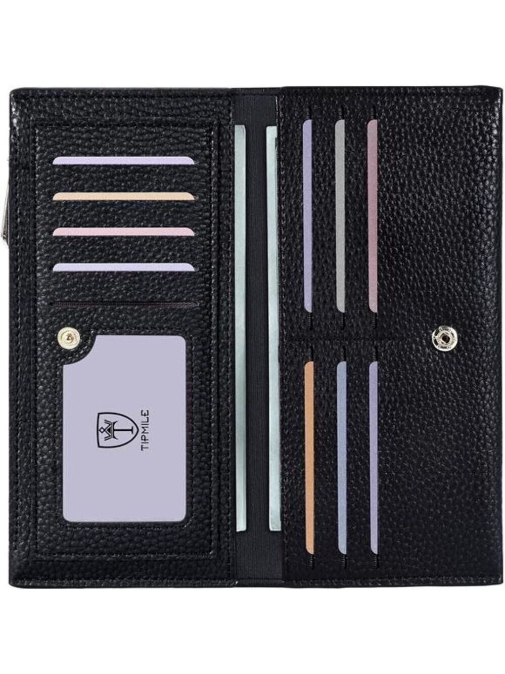 Ultra Slim Womens Wallet Leather RFID Bifold Credit Card Holder Travel Purse